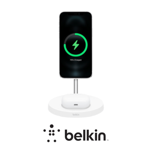 Belkin Soporte de carga inalámbrica Boost Charge Pro 2 en 1 con Magsafe